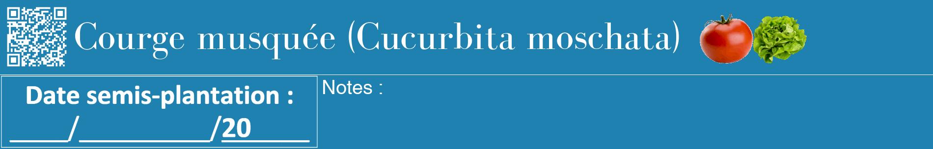 Étiquette de : Cucurbita moschata - format a - style blanche6basiquebod avec qrcode et comestibilité simplifiée