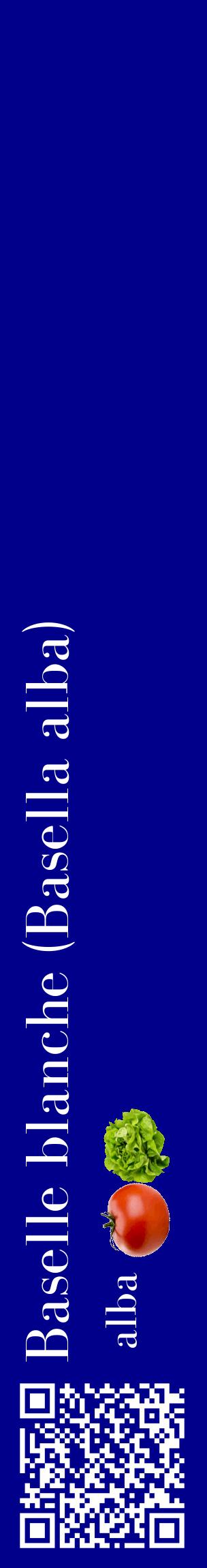 Étiquette de : Basella alba alba - format c - style blanche7_basiquebod avec qrcode et comestibilité simplifiée