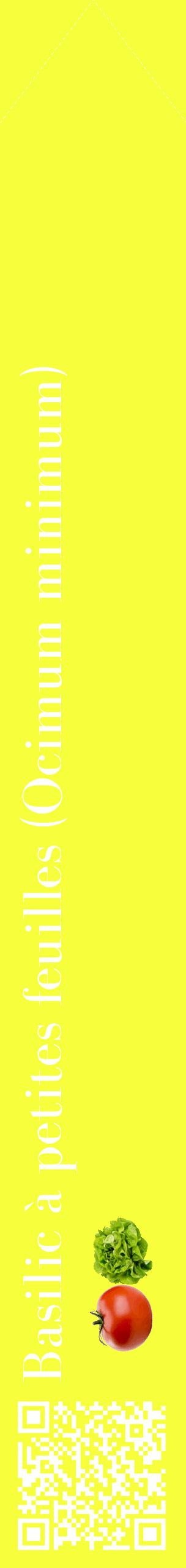 Étiquette de : Ocimum minimum - format c - style blanche18_simplebod avec qrcode et comestibilité simplifiée