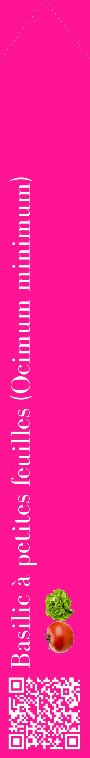 Étiquette de : Ocimum minimum - format c - style blanche43_simplebod avec qrcode et comestibilité simplifiée