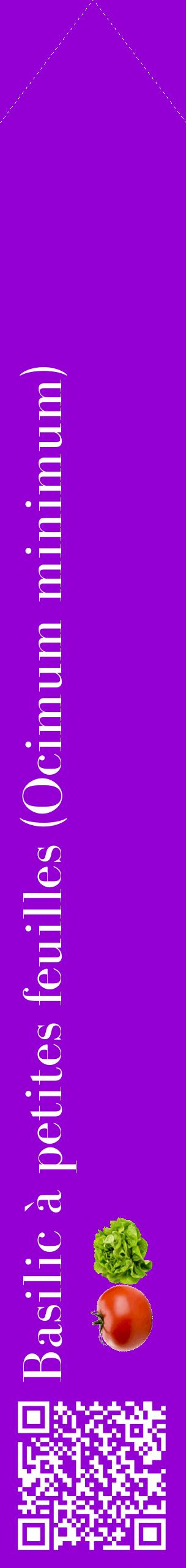 Étiquette de : Ocimum minimum - format c - style blanche48_simplebod avec qrcode et comestibilité simplifiée