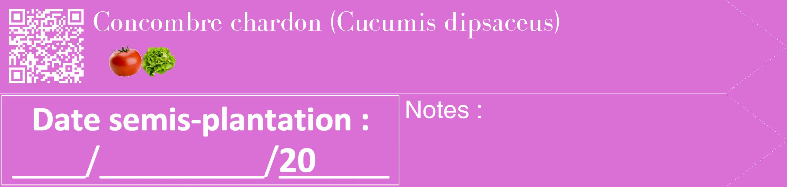 Étiquette de : Cucumis dipsaceus - format c - style blanche52_simple_simplebod avec qrcode et comestibilité simplifiée