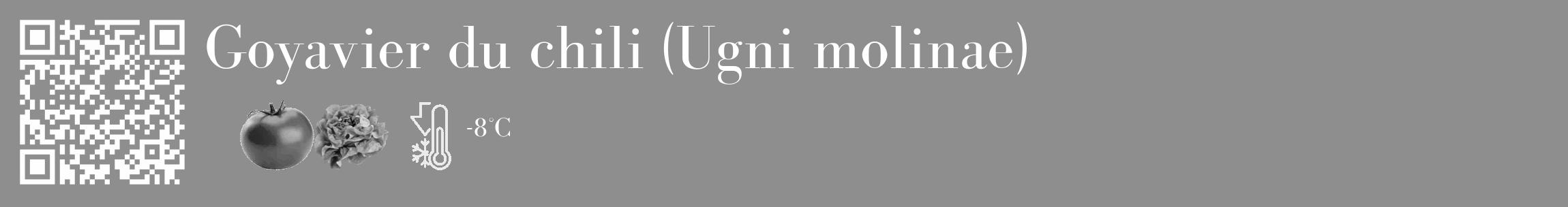 Étiquette de : Ugni molinae - format c - style blanche25_basique_basiquebod avec qrcode et comestibilité simplifiée