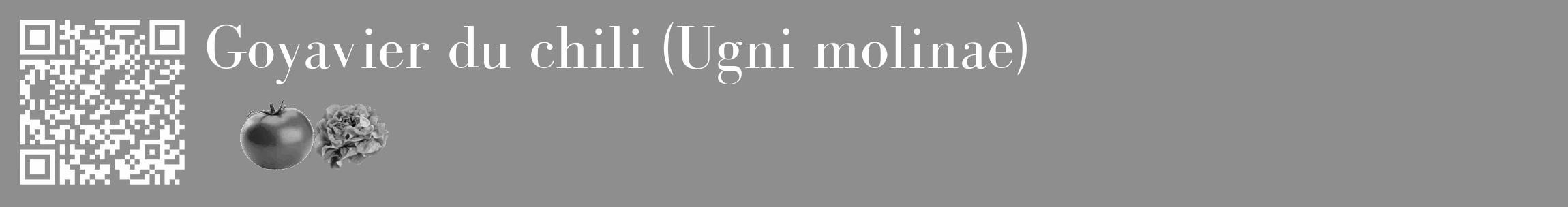 Étiquette de : Ugni molinae - format c - style blanche25_basique_basiquebod avec qrcode et comestibilité simplifiée
