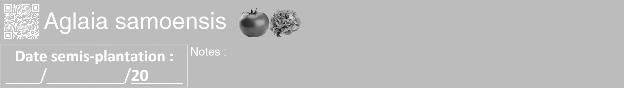 Étiquette de : Aglaia samoensis - format a - style blanche1hel avec qrcode et comestibilité simplifiée