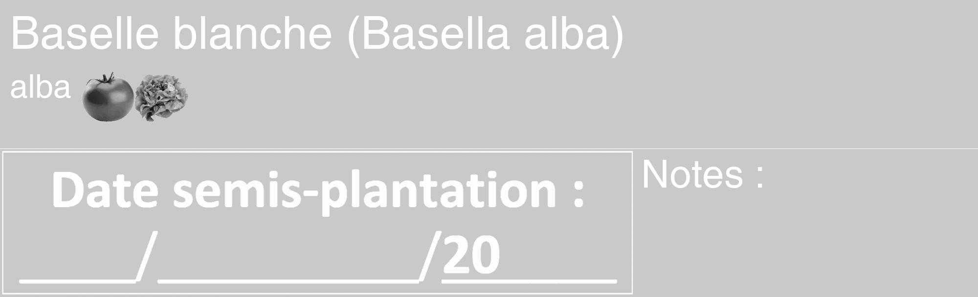 Étiquette de : Basella alba alba - format c - style blanche54_basique_basiquehel avec comestibilité simplifiée