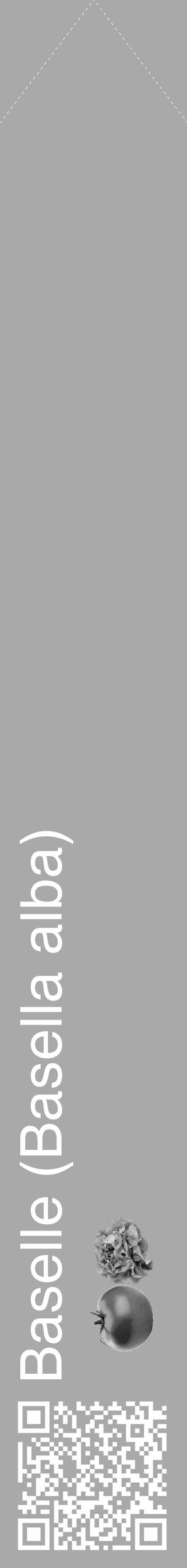 Étiquette de : Basella alba - format c - style blanche13_simple_simplehel avec qrcode et comestibilité simplifiée - position verticale