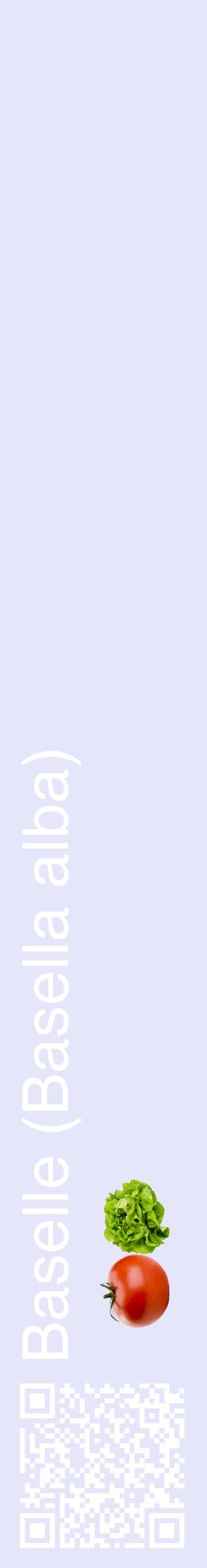 Étiquette de : Basella alba - format c - style blanche55_basiquehel avec qrcode et comestibilité simplifiée