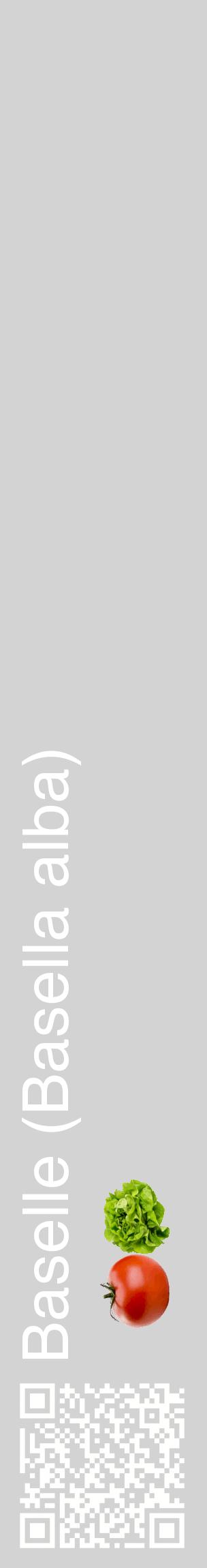 Étiquette de : Basella alba - format c - style blanche56_basiquehel avec qrcode et comestibilité simplifiée