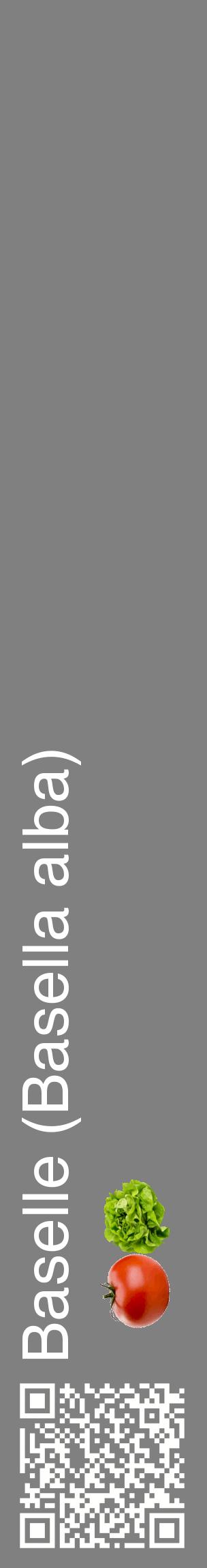 Étiquette de : Basella alba - format c - style blanche57_basiquehel avec qrcode et comestibilité simplifiée