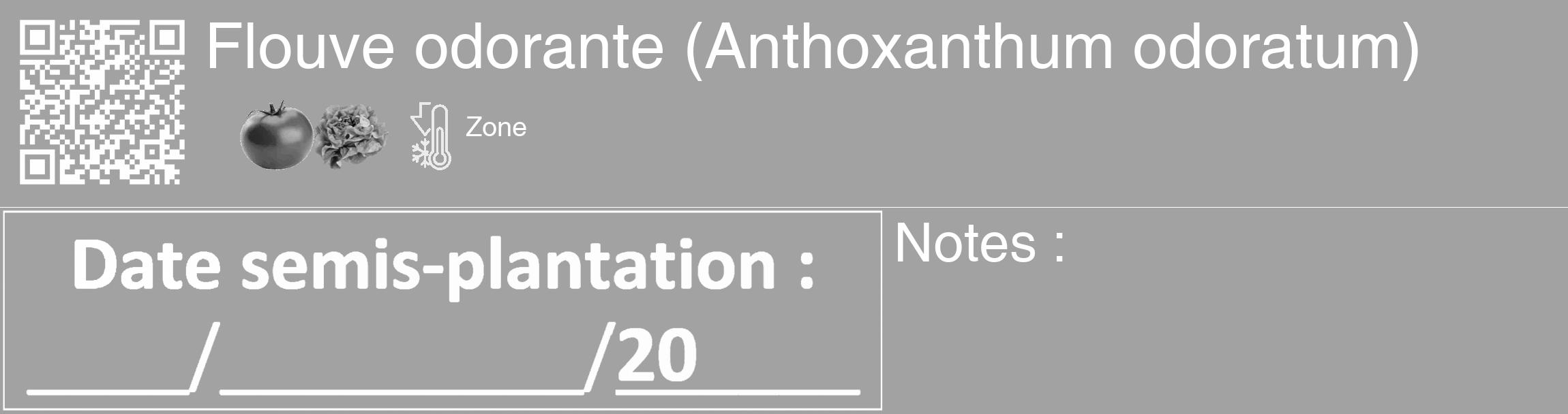 Étiquette de : Anthoxanthum odoratum - format c - style blanche38_basique_basiquehel avec qrcode et comestibilité simplifiée