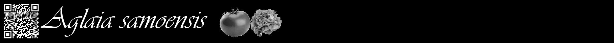 Étiquette de : Aglaia samoensis - format a - style blanche59viv avec qrcode et comestibilité simplifiée
