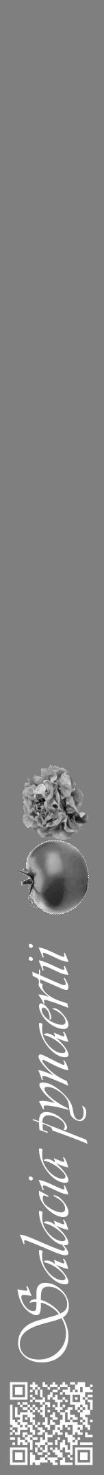Étiquette de : Salacia pynaertii - format a - style blanche57viv avec qrcode et comestibilité simplifiée - position verticale