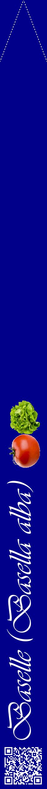 Étiquette de : Basella alba - format b - style blanche7viv avec qrcode et comestibilité simplifiée