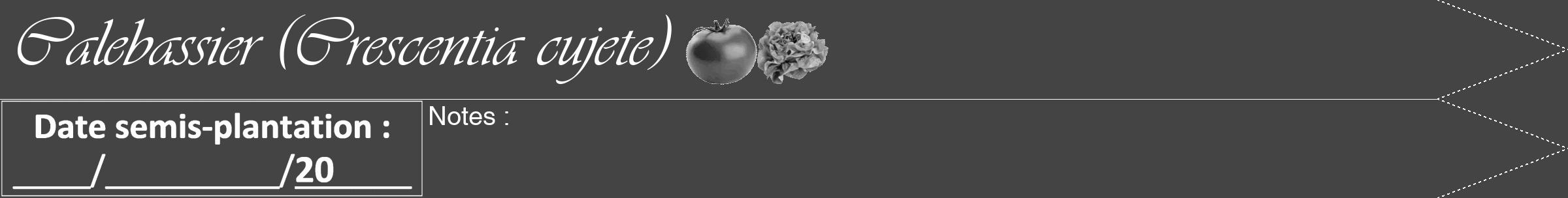 Étiquette de : Crescentia cujete - format b - style blanche48viv avec comestibilité simplifiée