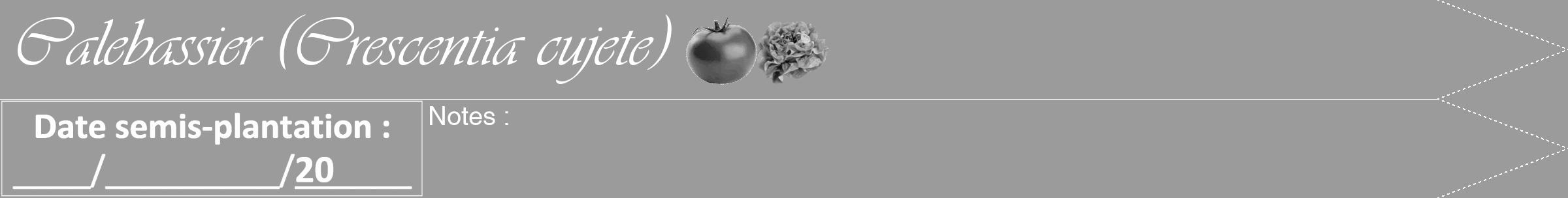 Étiquette de : Crescentia cujete - format b - style blanche52viv avec comestibilité simplifiée