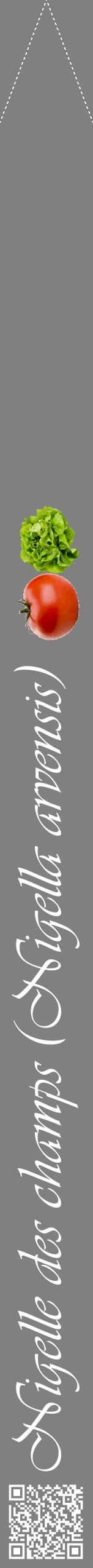 Étiquette de : Nigella arvensis - format b - style blanche57viv avec qrcode et comestibilité simplifiée