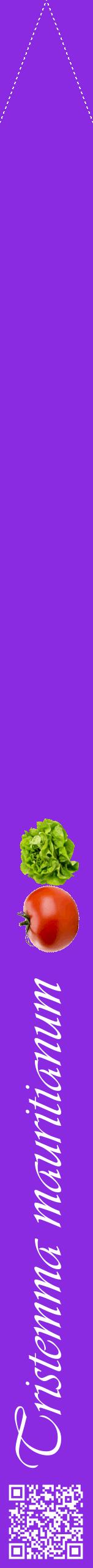 Étiquette de : Tristemma mauritianum - format b - style blanche49viv avec qrcode et comestibilité simplifiée