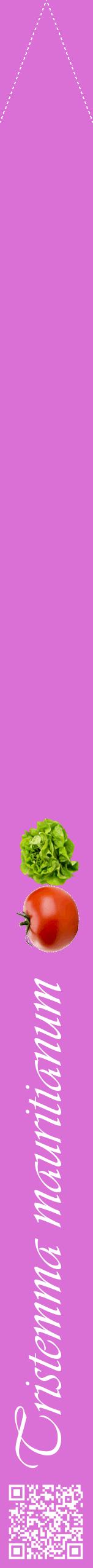 Étiquette de : Tristemma mauritianum - format b - style blanche52viv avec qrcode et comestibilité simplifiée