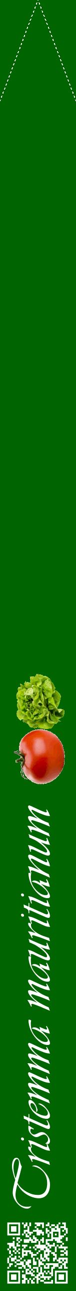 Étiquette de : Tristemma mauritianum - format b - style blanche8viv avec qrcode et comestibilité simplifiée