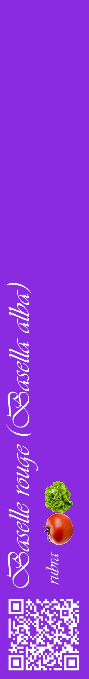 Étiquette de : Basella alba rubra - format c - style blanche49_basiqueviv avec qrcode et comestibilité simplifiée