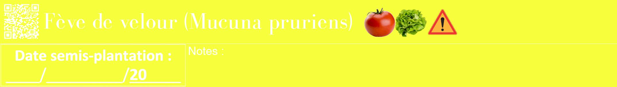 Étiquette de : Mucuna pruriens - format a - style blanche18bod avec qrcode et comestibilité simplifiée