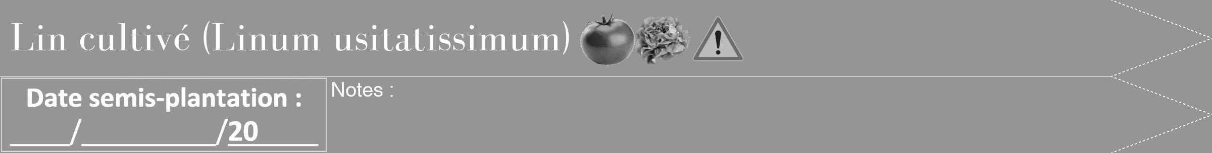 Étiquette de : Linum usitatissimum - format b - style blanche16bod avec comestibilité simplifiée