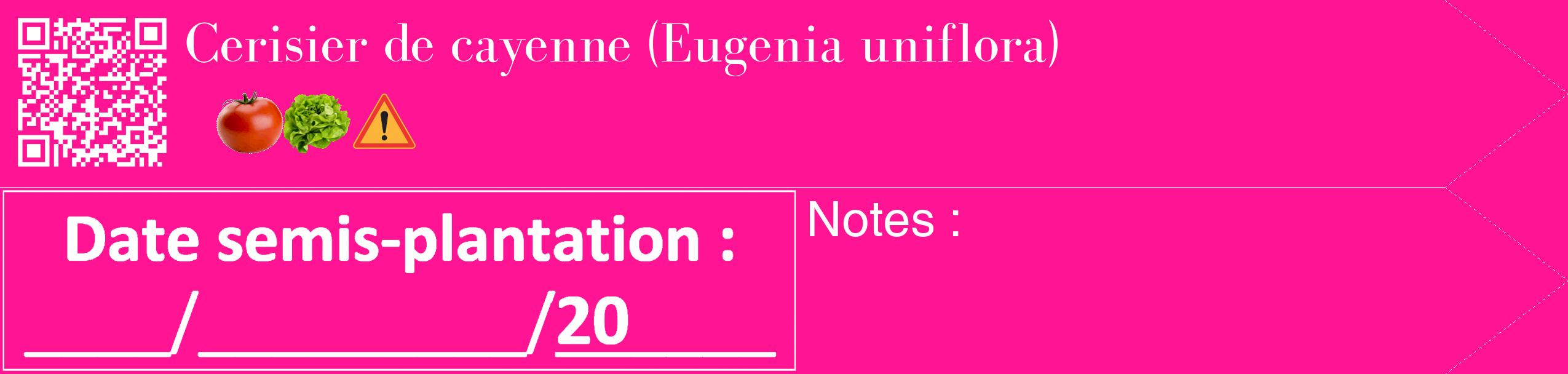 Étiquette de : Eugenia uniflora - format c - style blanche43_simple_simplebod avec qrcode et comestibilité simplifiée