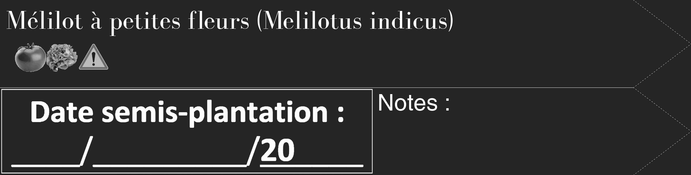 Étiquette de : Melilotus indicus - format c - style blanche47_simple_simplebod avec comestibilité simplifiée