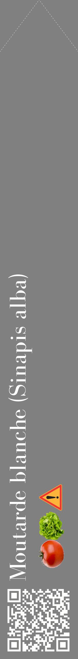 Étiquette de : Sinapis alba - format c - style blanche57_simplebod avec qrcode et comestibilité simplifiée