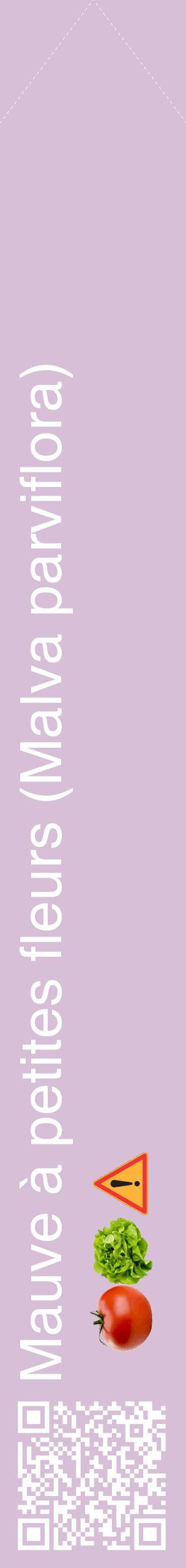 Étiquette de : Malva parviflora - format c - style blanche54_simplehel avec qrcode et comestibilité simplifiée