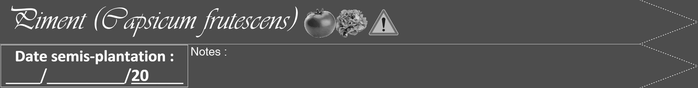 Étiquette de : Capsicum frutescens - format b - style blanche28viv avec comestibilité simplifiée