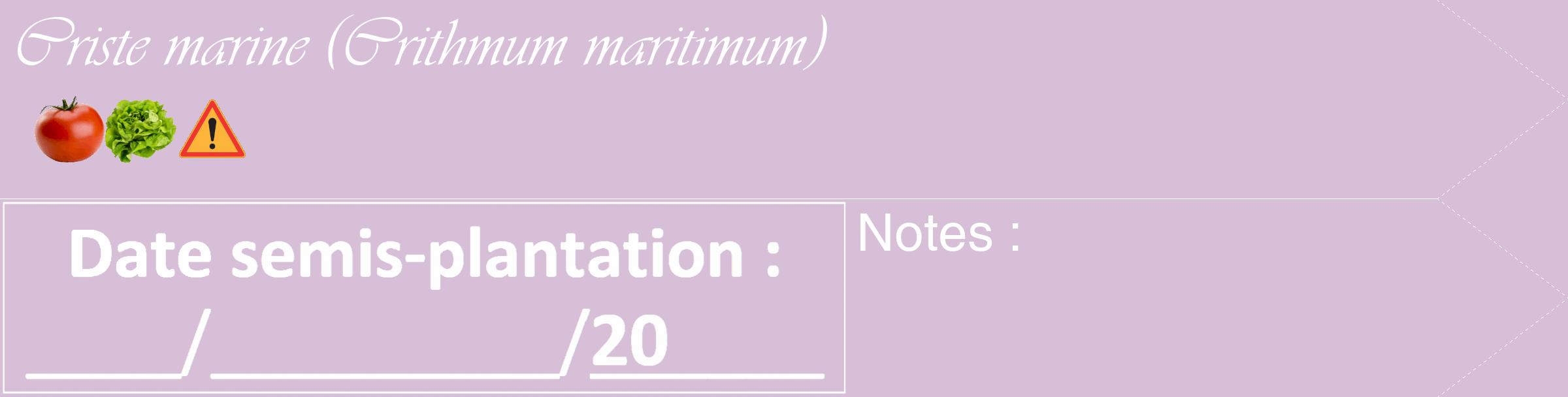 Étiquette de : Crithmum maritimum - format c - style blanche54_simple_simpleviv avec comestibilité simplifiée