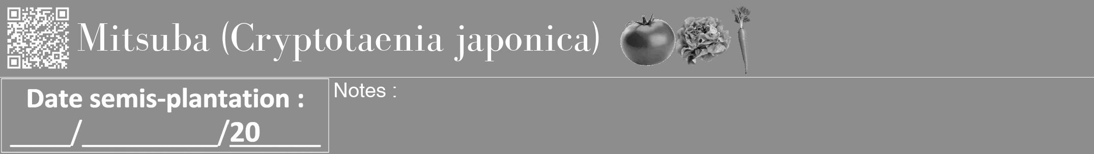 Étiquette de : Cryptotaenia japonica - format a - style blanche2bod avec qrcode et comestibilité simplifiée