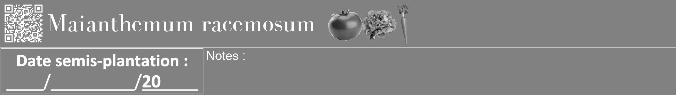 Étiquette de : Maianthemum racemosum - format a - style blanche50bod avec qrcode et comestibilité simplifiée