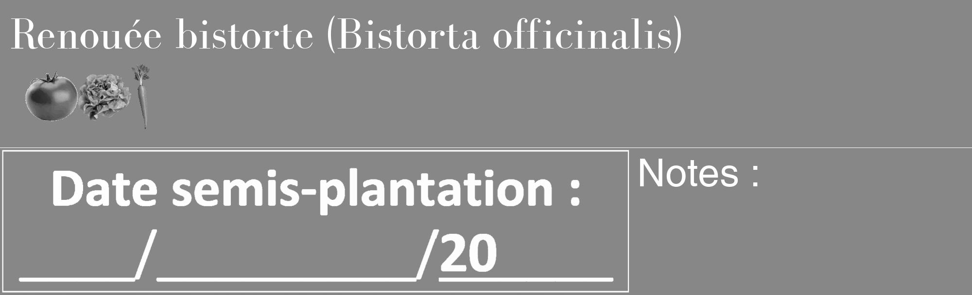 Étiquette de : Bistorta officinalis - format c - style blanche12_basique_basiquebod avec comestibilité simplifiée