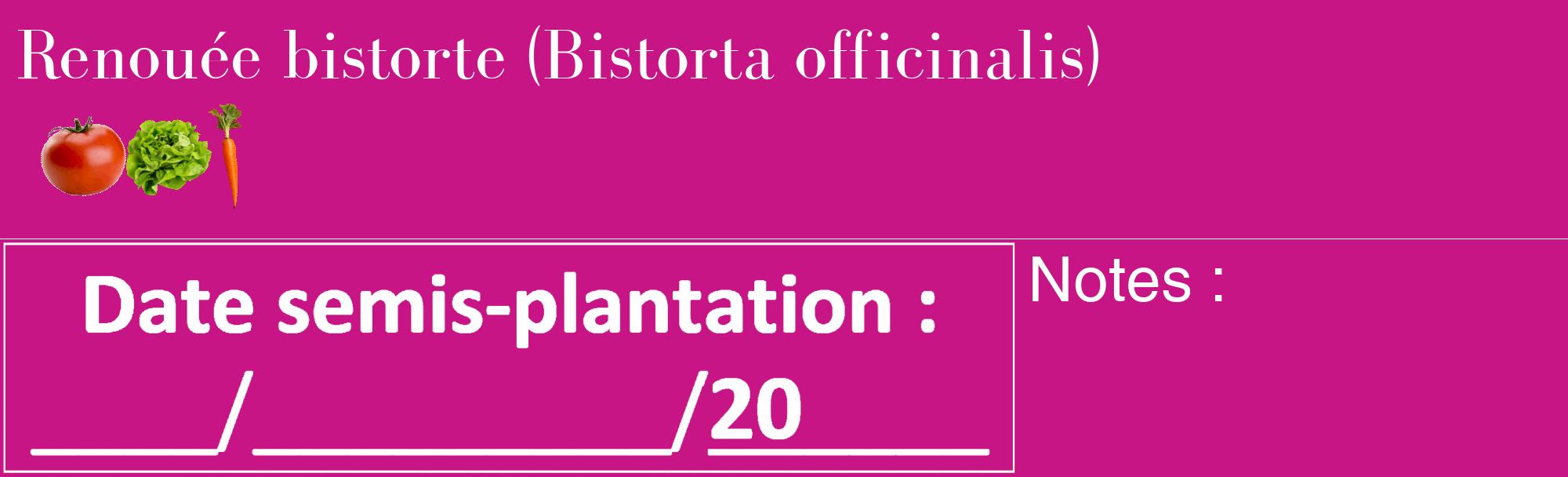 Étiquette de : Bistorta officinalis - format c - style blanche45_basique_basiquebod avec comestibilité simplifiée