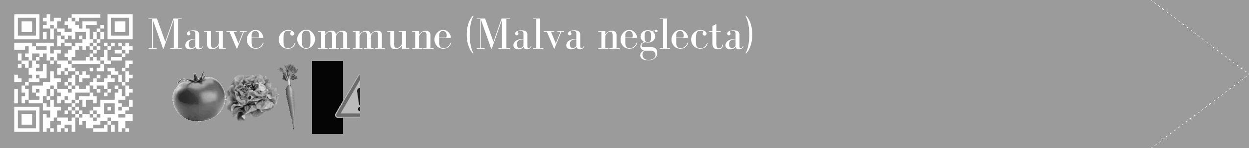 Étiquette de : Malva neglecta - format c - style blanche52_simple_simplebod avec qrcode et comestibilité simplifiée
