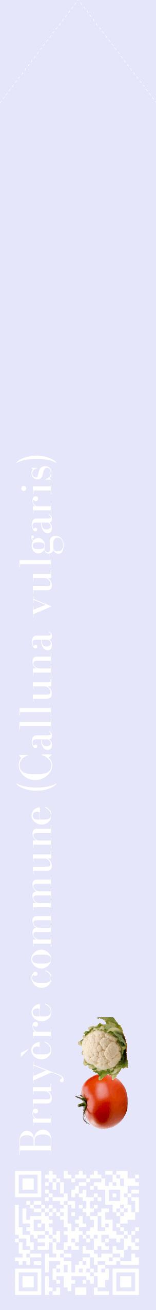 Étiquette de : Calluna vulgaris - format c - style blanche55_simplebod avec qrcode et comestibilité simplifiée