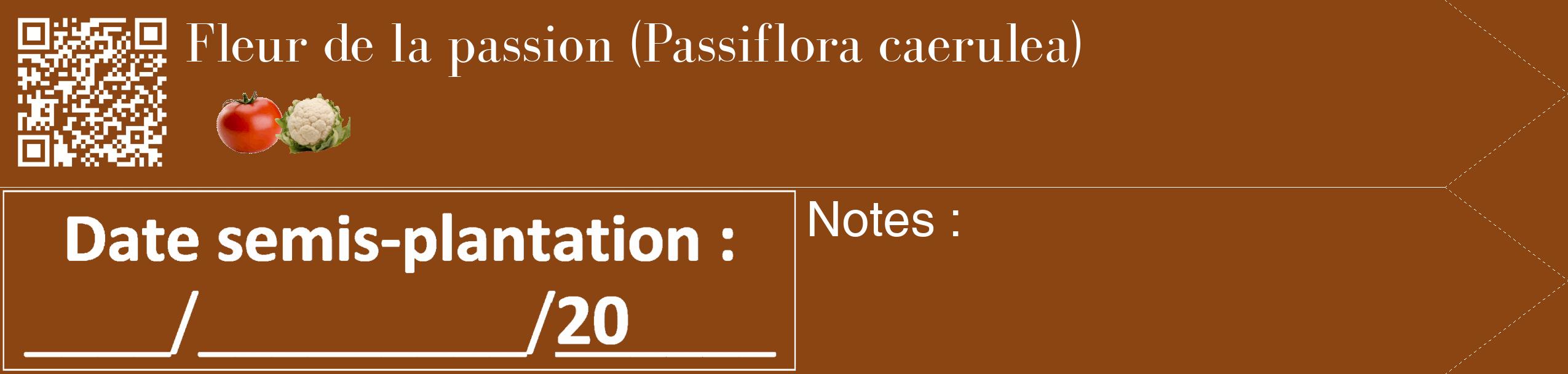 Étiquette de : Passiflora caerulea - format c - style blanche30_simple_simplebod avec qrcode et comestibilité simplifiée