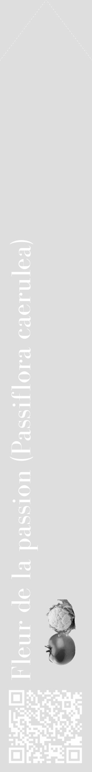 Étiquette de : Passiflora caerulea - format c - style blanche20_simple_simplebod avec qrcode et comestibilité simplifiée - position verticale