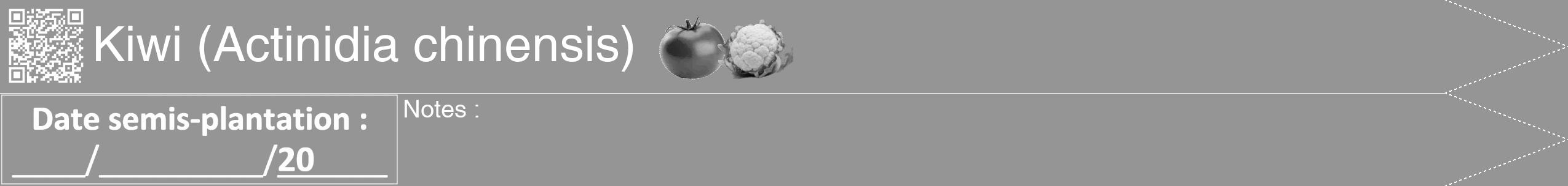 Étiquette de : Actinidia chinensis - format b - style blanche16simplehel avec qrcode et comestibilité simplifiée