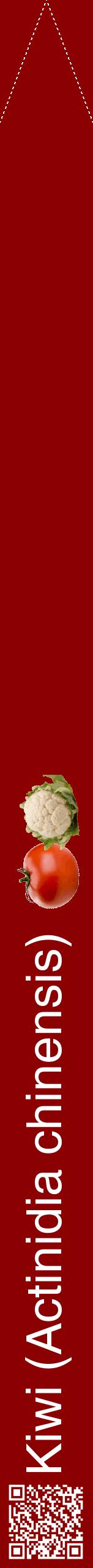 Étiquette de : Actinidia chinensis - format b - style blanche34hel avec qrcode et comestibilité simplifiée