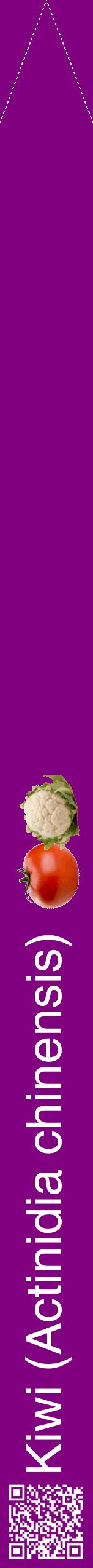 Étiquette de : Actinidia chinensis - format b - style blanche46hel avec qrcode et comestibilité simplifiée
