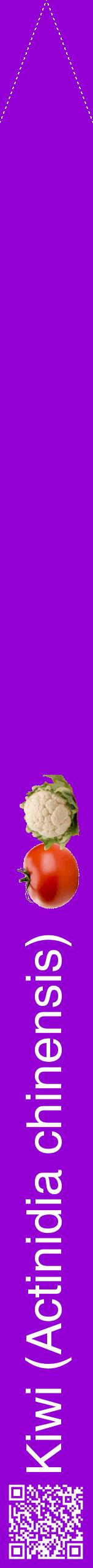 Étiquette de : Actinidia chinensis - format b - style blanche48hel avec qrcode et comestibilité simplifiée