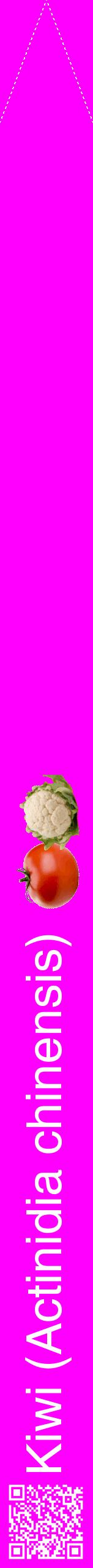 Étiquette de : Actinidia chinensis - format b - style blanche51hel avec qrcode et comestibilité simplifiée