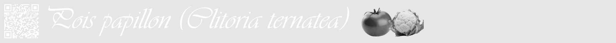 Étiquette de : Clitoria ternatea - format a - style blanche18viv avec qrcode et comestibilité simplifiée