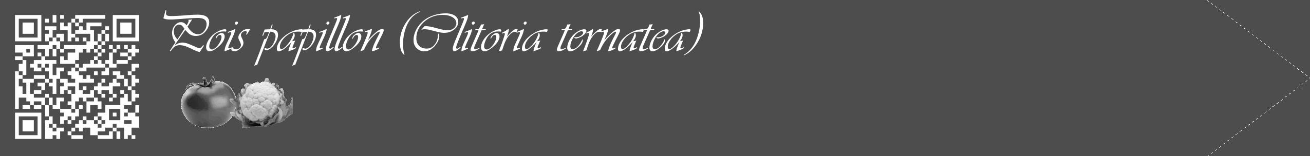 Étiquette de : Clitoria ternatea - format c - style blanche28_simple_simpleviv avec qrcode et comestibilité simplifiée