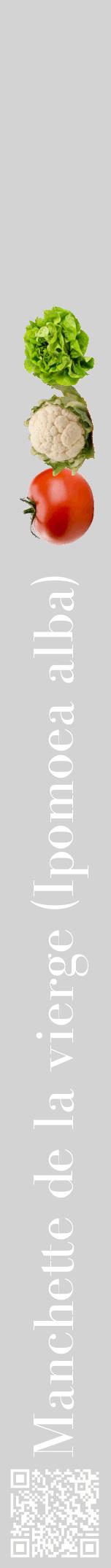 Étiquette de : Ipomoea alba - format a - style blanche56bod avec qrcode et comestibilité simplifiée