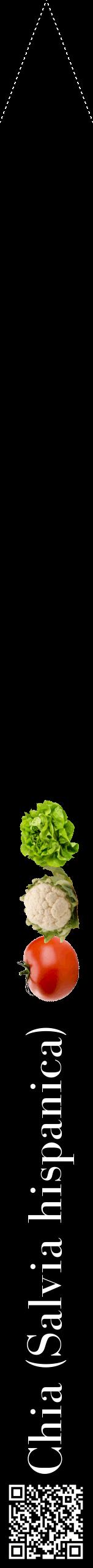 Étiquette de : Salvia hispanica - format b - style blanche59bod avec qrcode et comestibilité simplifiée